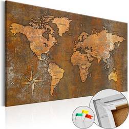 Artgeist Billede kork Rusty World [Cork Map] Vægdekorationer